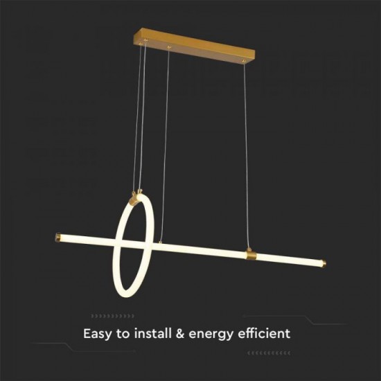Suspensie led de interior 16W designer 860mm lumina calda si finisaj auriu IP20