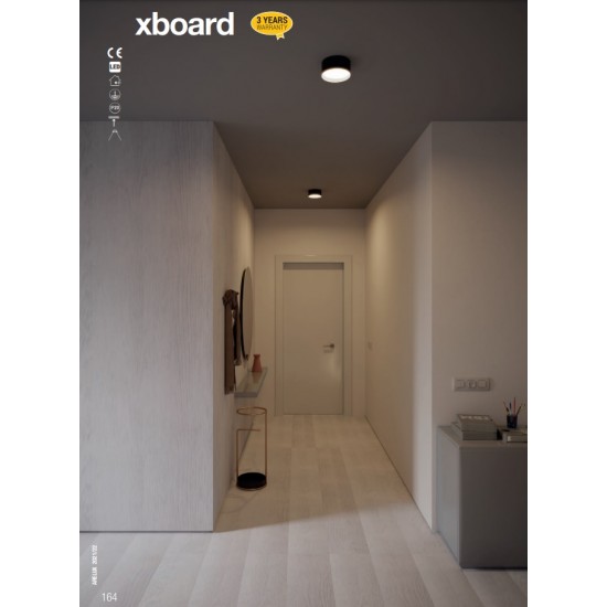 Plafoniera LED 10W rotunda XBOARD corp negru alb CRI90 IP20
