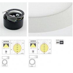 Plafoniera LED 10W rotunda XBOARD corp negru alb CRI90 IP20