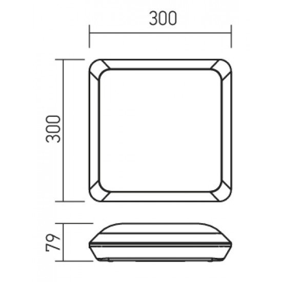 Plafoniera LED etansa cu senzor si kit de emergenta 20W patrata 300mm XEDGE Alb Neutru