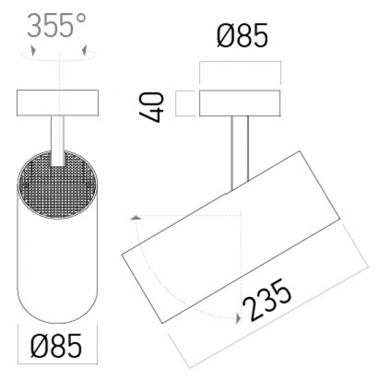 Proiector LED 32W XFOCUS alb orientabil montaj aplicat 36 grade Alb Cald