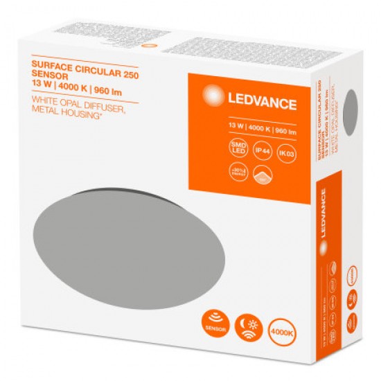 Plafoniera LED 13W cu senzor microunde Surface Circular 250mm LEDVANCE IP44