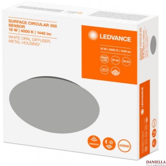 Plafoniera LED 18W cu senzor microunde Surface Circular 350mm LEDVANCE IP44