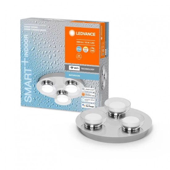 Aplica LED pentru baie inteligenta 18W Ledvance Smart+ ORBIS WALL Round 300mm dimabila TW compatibil Amazon Alexa si Google Assistant
