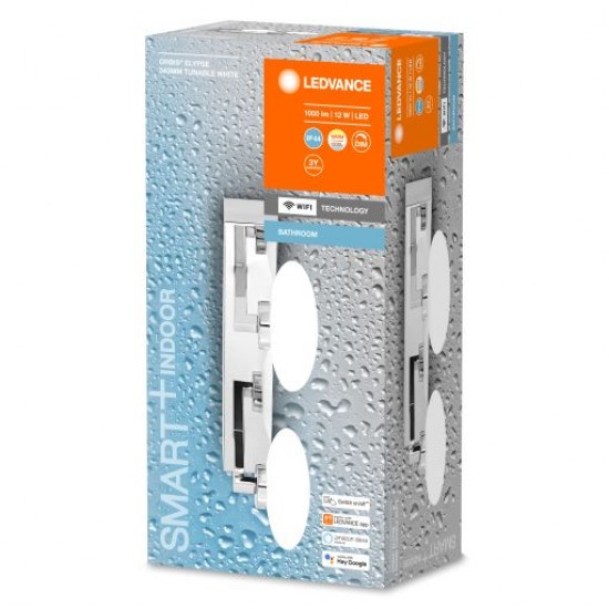 Aplica LED pentru baie inteligenta 12W Ledvance Smart+ ORBIS Wall Elypse IP44 340mm dimabila TW compatibil Amazon Alexa si Google Assistant
