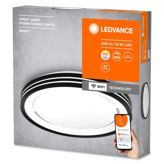 Plafoniera LED inteligenta 30W Ledvance Smart+ WiFi ORBIS JADEN 500mm dimabila TW compatibil Amazon Alexa si Google Assistant
