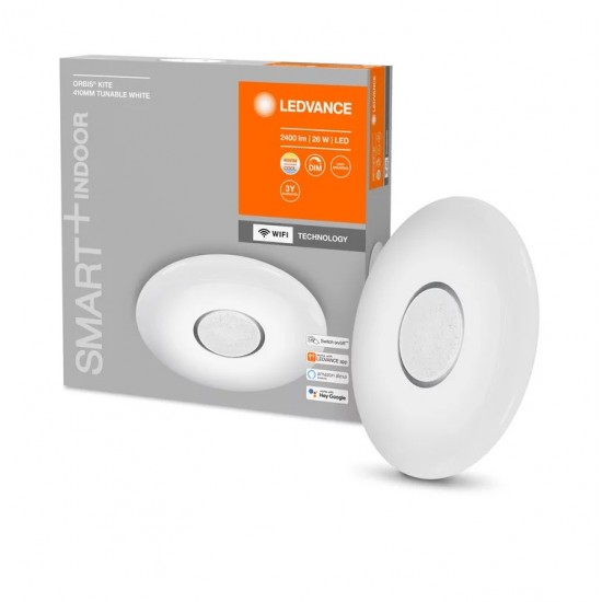 Plafoniera LED inteligenta 26W Ledvance Smart+ WiFi ORBIS Kite 410mm alba dimabila TW compatibil Amazon Alexa si Google Assistant IP20