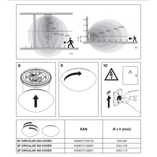 Plafoniera LED 24W cu senzor microunde Surface Circular 400mm LEDVANCE IP44