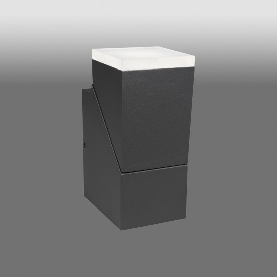 Aplica LED de perete 8W orientabila Evo Square Up SCHRACK antracit lumina calda
