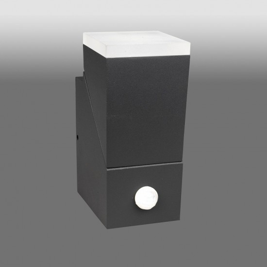 Aplica LED de perete cu senzor 8W orientabila Evo Square Up SCHRACK antracit lumina calda