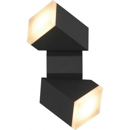 Aplica LED de perete 12.5W orientabila Evo Square SCHRACK iluminare sus/jos antracit lumina calda