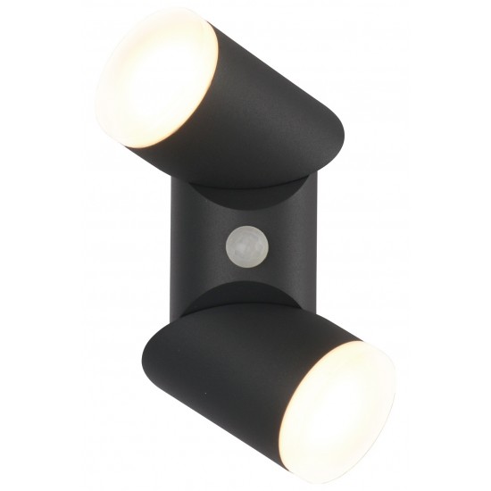 Aplica LED de perete cu senzor 12.5W orientabila Evo Round SCHRACK iluminare sus/jos antracit lumina calda