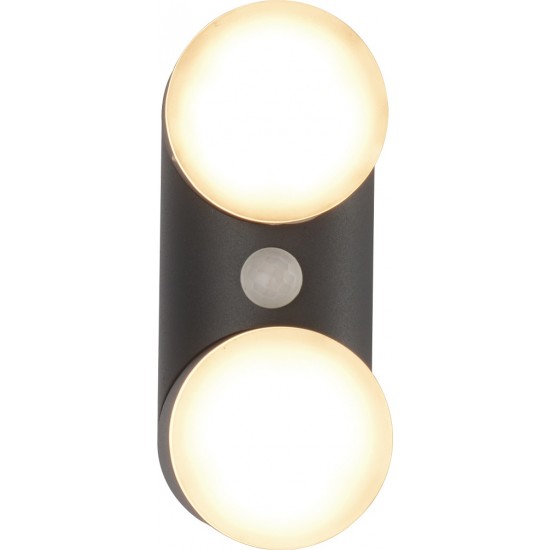 Aplica LED de perete cu senzor 12.5W orientabila Evo Round SCHRACK iluminare sus/jos antracit lumina calda
