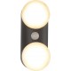 Aplica LED de perete cu senzor 12.5W orientabila Evo Round SCHRACK iluminare sus/jos antracit lumina calda