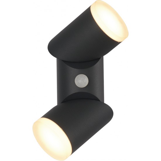 Aplica LED de perete cu senzor 12.5W orientabila Evo Round SCHRACK iluminare sus/jos antracit lumina calda