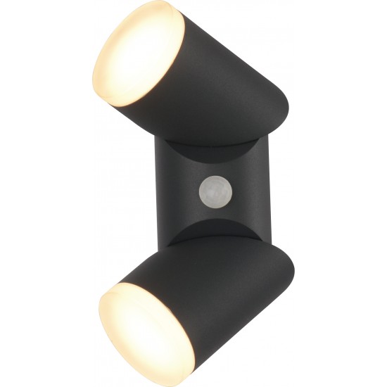 Aplica LED de perete cu senzor 12.5W orientabila Evo Round SCHRACK iluminare sus/jos antracit lumina calda