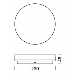 Plafoniera LED MAIA Schrack 18-24W 3K-4K 280mm rotunda etansa alb IP54