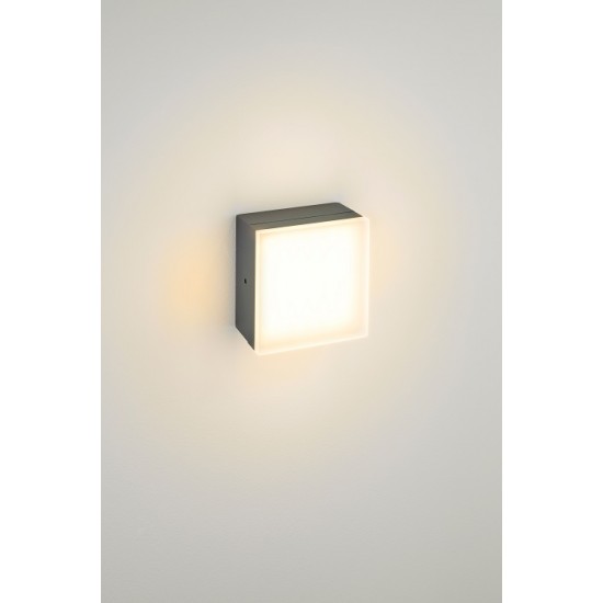 Plafoniera LED 12W de exterior Zelda Square SCHRACK antracit lumina calda IP54