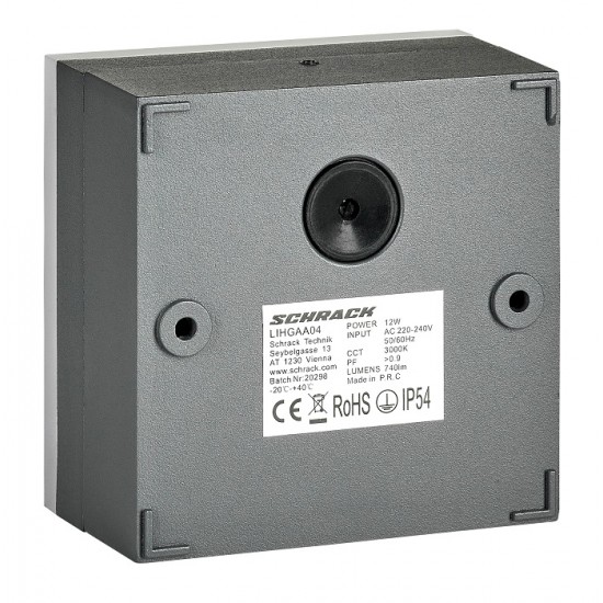 Plafoniera LED 12W de exterior Zelda Square SCHRACK antracit lumina calda IP54