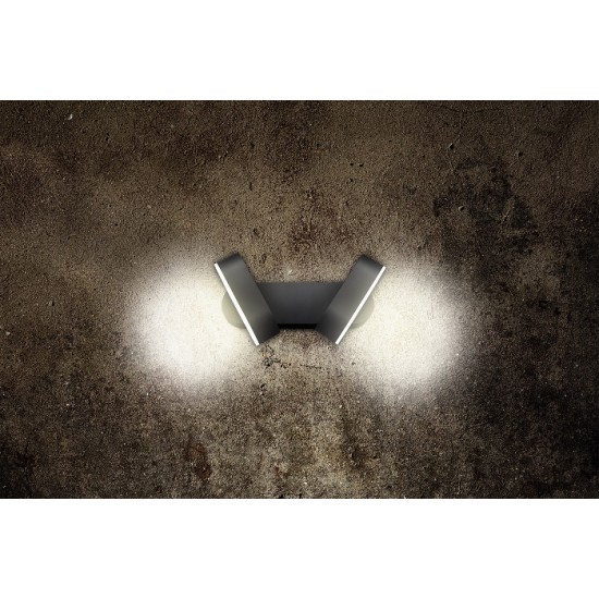 Aplica LED de perete 13W dubla orientabila LEA SCHRACK antracit lumina calda