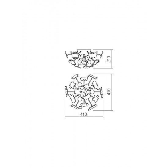 Plafoniera SAFARI Smarter pentru copii cu decoratiuni PVC multicolore 410mm soclu E14 IP20