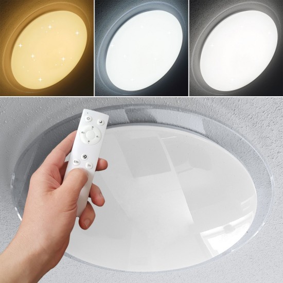 Plafoniera LED 60W 500mm aspect instelat cu telecomanda dimabila 3 in 1