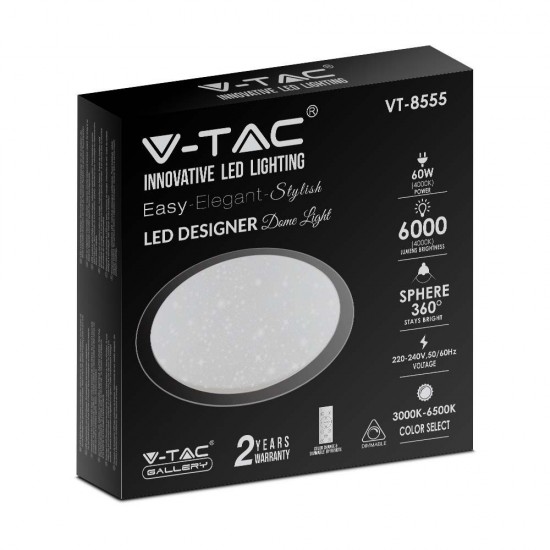 Plafoniera LED 60W 500mm aspect instelat cu telecomanda dimabila 3 in 1