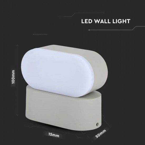 Aplica LED 6W Corp Gri Orientabil Alb Neutru