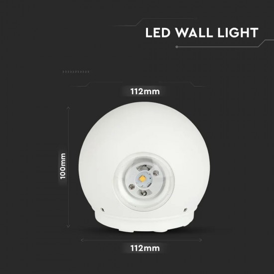 Aplica LED 6W glob Corp Alb Alb Cald