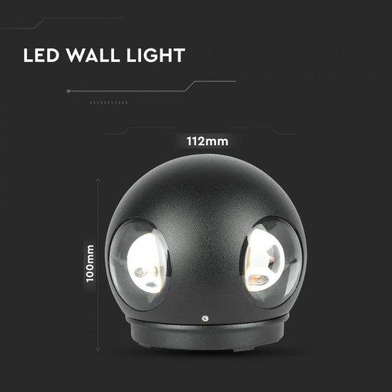 Aplica LED 4W glob Corp Negru Alb Cald