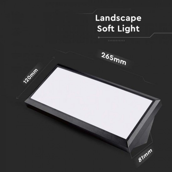 Aplica LED de exterior 12W dreptunghiulara neagra IP65