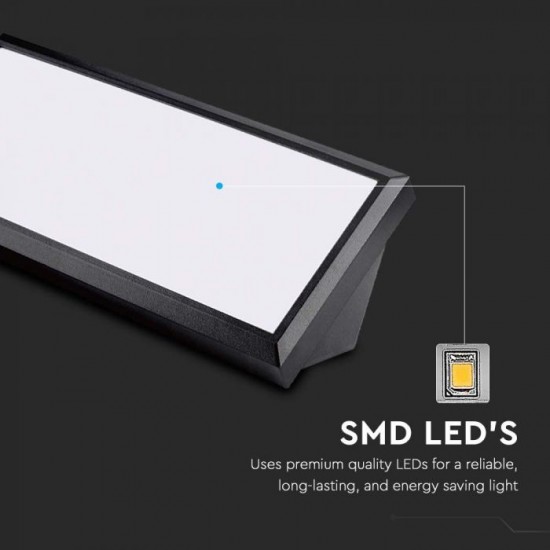 Aplica LED de exterior 12W dreptunghiulara neagra IP65
