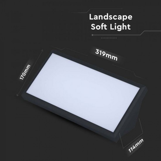 Aplica LED de exterior 20W dreptunghiulara neagra IP65