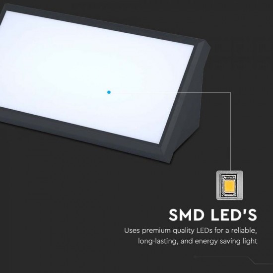 Aplica LED de exterior 20W dreptunghiulara neagra IP65