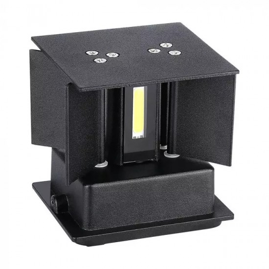 Aplica LED 6W patrata cip BRIDGELUX Corp Negru Alb Cald