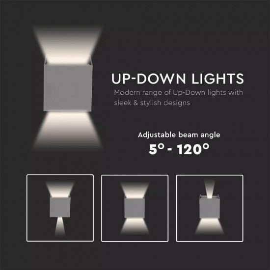 Aplica LED 6W patrata cip BRIDGELUX Corp Gri Alb Cald