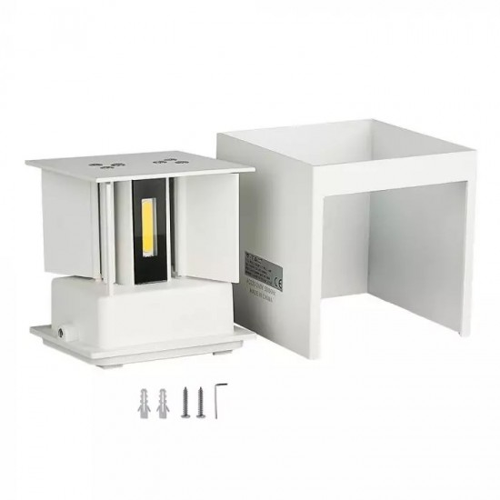 Aplica LED 6W patrata cip BRIDGELUX Corp Alb Alb Cald