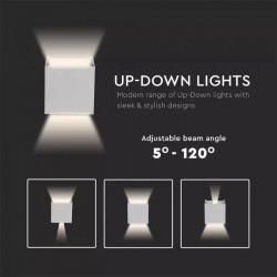 Aplica LED 6W patrata cip BRIDGELUX Corp Alb Alb Cald