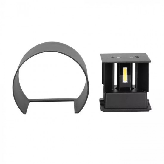 Aplica LED 6W rotunda cip BRIDGELUX Corp Negru Alb Neutru