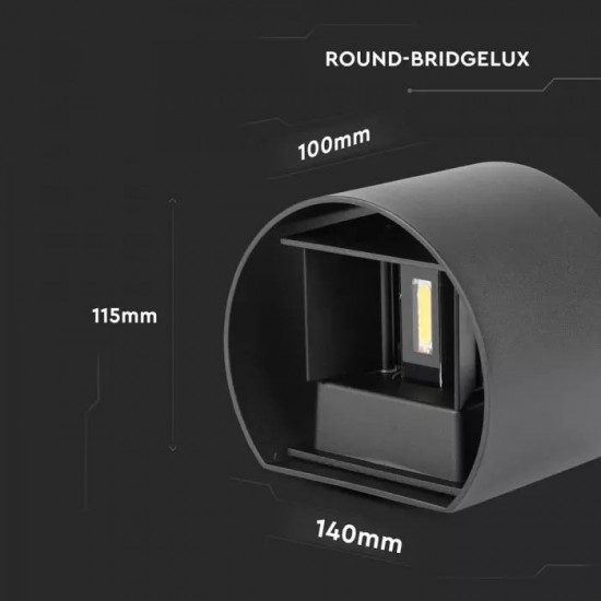 Aplica LED 6W rotunda cip BRIDGELUX Corp Negru Alb Neutru