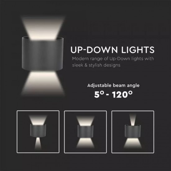 Aplica LED 6W rotunda cip BRIDGELUX Corp Negru Alb Neutru