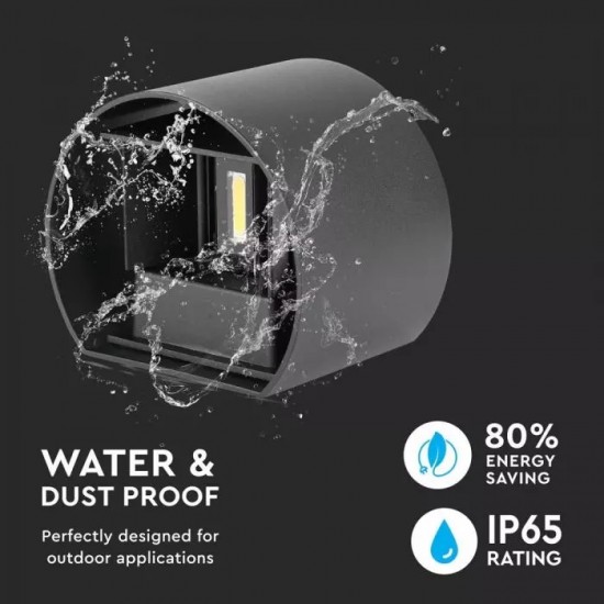 Aplica LED 6W rotunda cip BRIDGELUX Corp Negru Alb Neutru