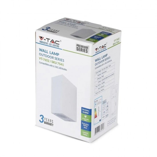 Aplica Patrata Corp Alb cu iluminare bidirectionala