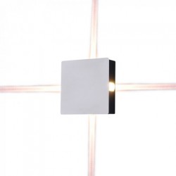 Aplica LED 4W patrata Corp Alb Alb Cald