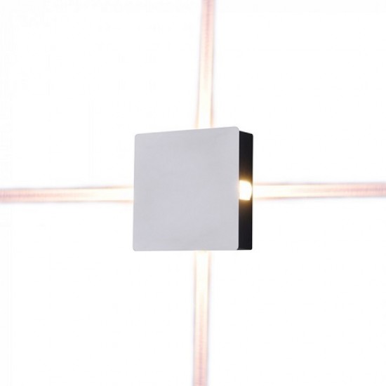Aplica LED 4W patrata Corp Alb Alb Cald