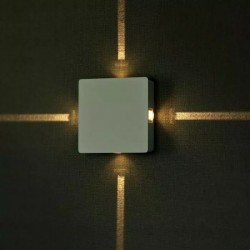 Aplica LED 4W patrata Corp Alb Alb Cald