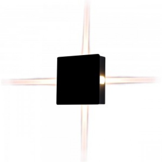 Aplica LED 4W patrata Corp Negru Alb Cald