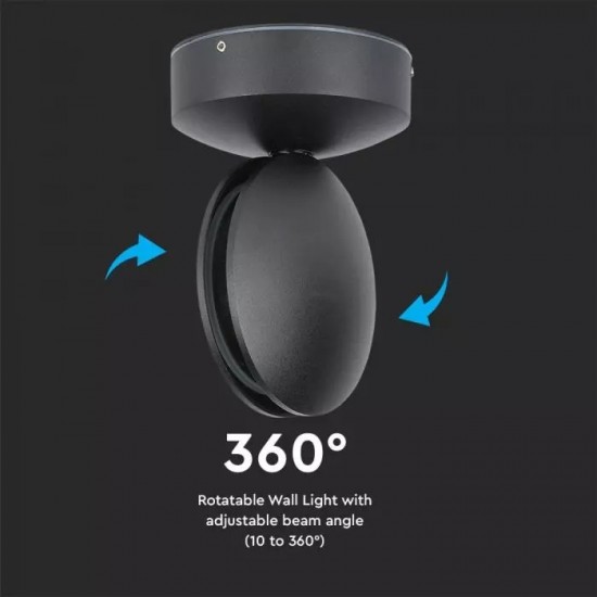 Aplica LED 7W Corp Negru Alb Cald