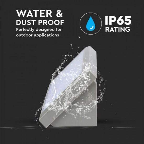 Aplica LED de exterior 12W dreptunghiulara gri IP65