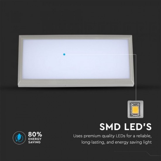 Aplica LED de exterior 12W dreptunghiulara gri IP65